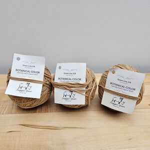 LOT OF 3 ~ Jagger Spun Yarn Green Line 3/8 100% Organic Merino Wool Sportweight